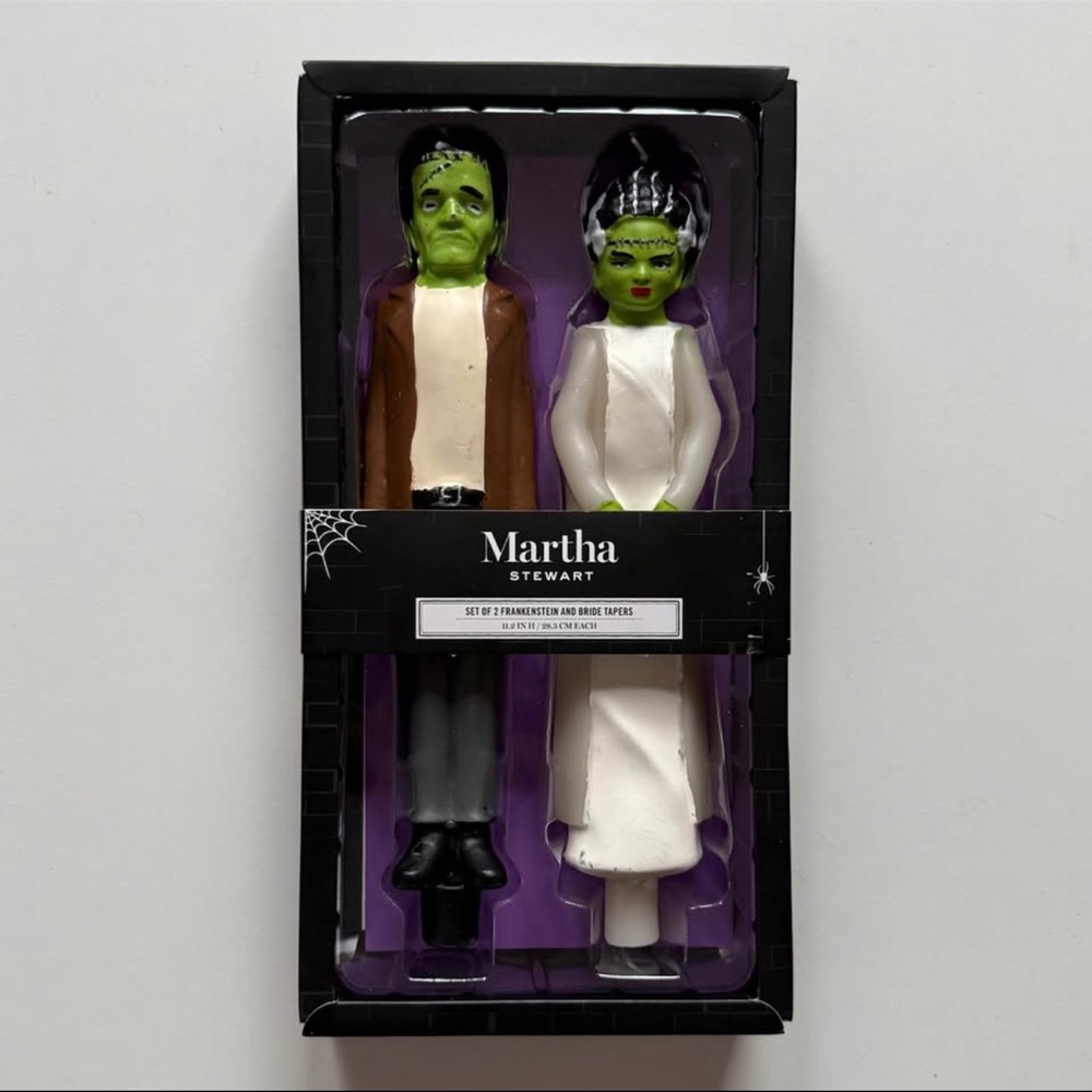 Martha Stewart HALLOWEEN Frankenstein & Bride Taper Candles
